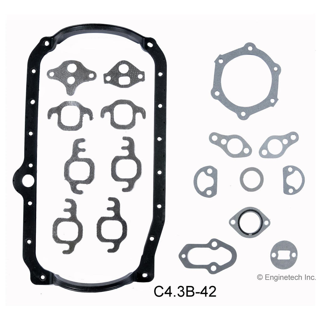 Enginetech C4.3B-42 Engine Full Gasket Set for GMC and Chevrolet Cars and Trucks