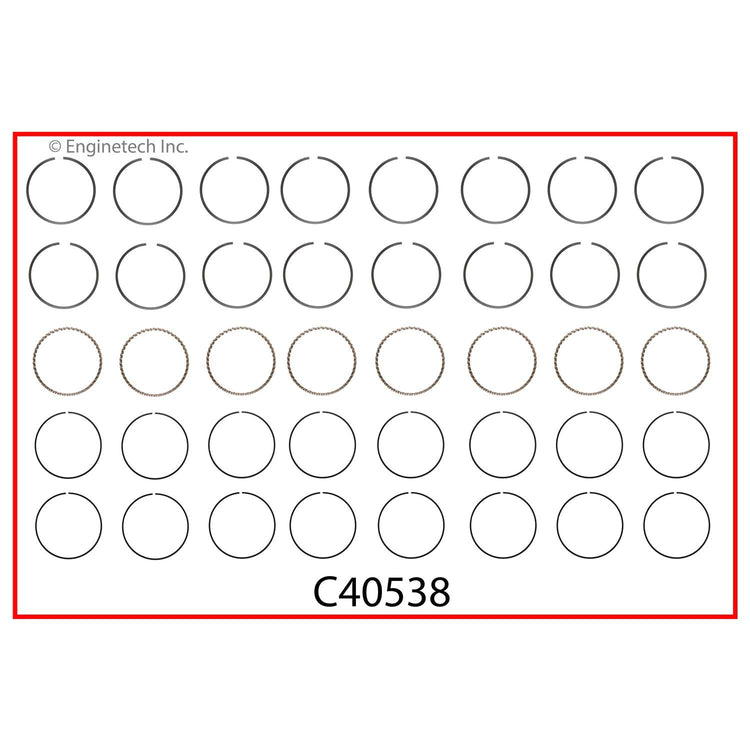 Enginetech C40538-060 Engine Premium Piston Ring Set for Ford F-100 and M-400