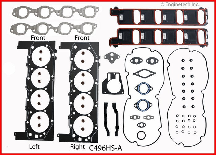 Enginetech C496HS-A Engine Cylinder Head Gasket Set for GMC and Chevrolet Trucks and SUVs