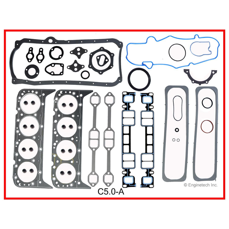 Enginetech C5.0-A Engine Full Gasket Set for Chevrolet and GMC Trucks and Vans