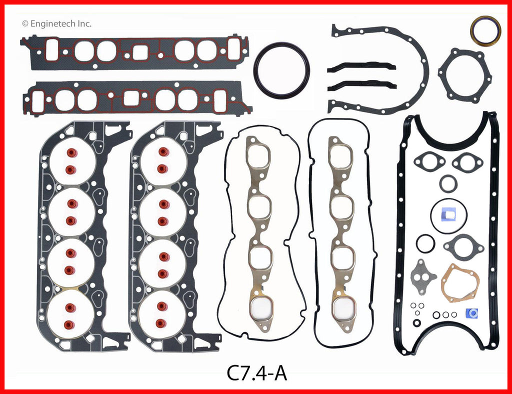Enginetech C7.4-A Engine Full Gasket Set for GMC and Chevrolet Trucks