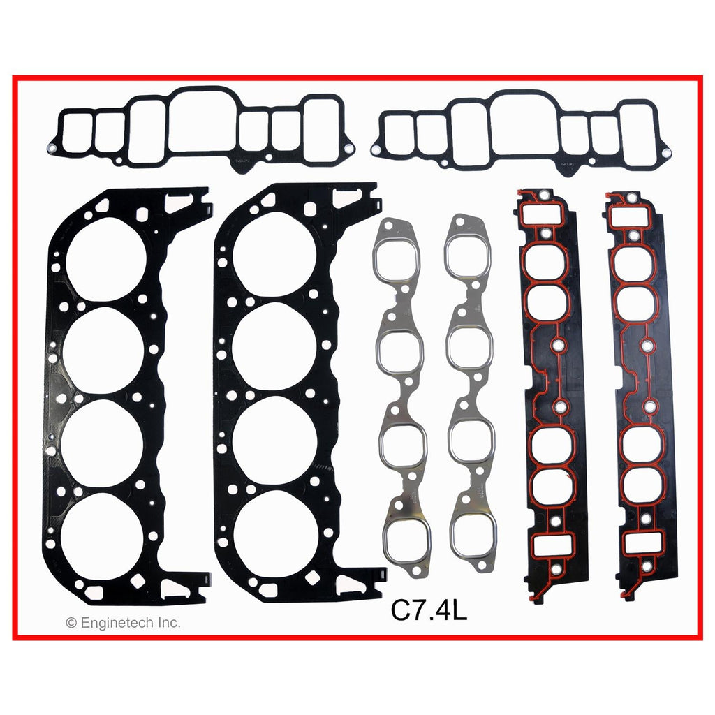 Enginetech C7.4L Engine Rebuilders Full Gasket Set for GMC and Chevy Trucks and Cars