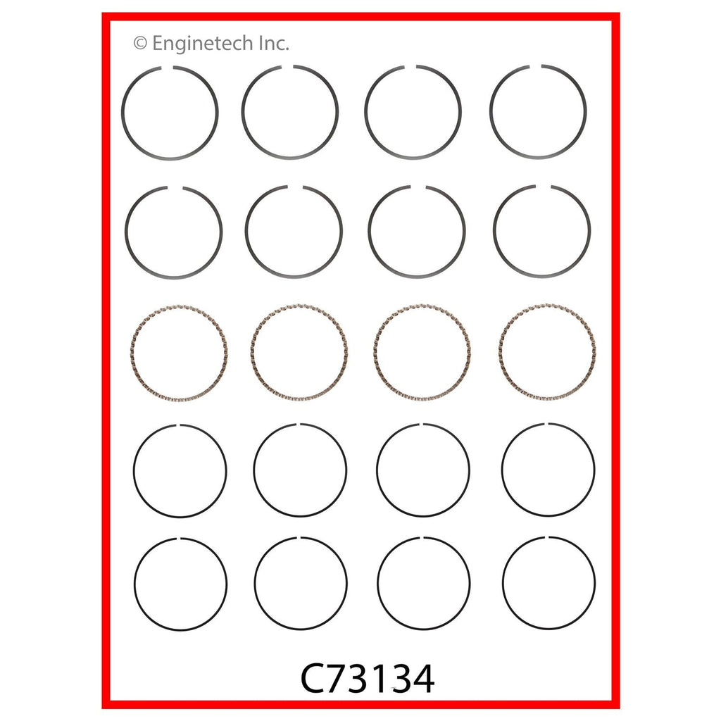 Enginetech C73134-.50 Engine Premium Piston Ring Complete Set for Toyota Tercel