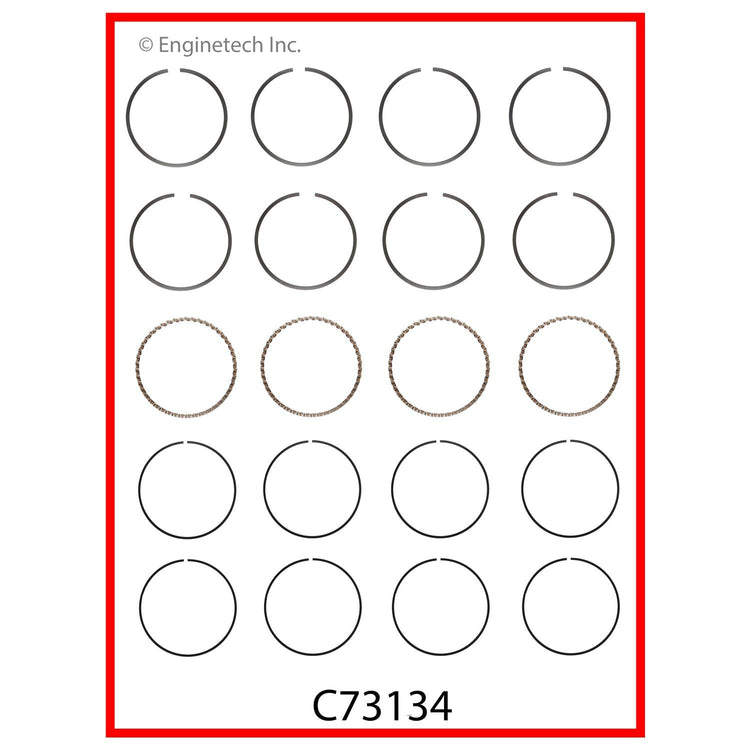 Enginetech C73134-.50 Engine Premium Piston Ring Complete Set for Toyota Tercel