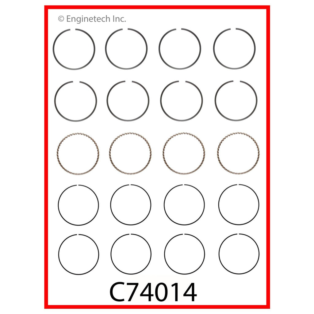 Enginetech C74014-STD Engine Premium Piston Ring Complete Set for Dodge and Plymouth Colt