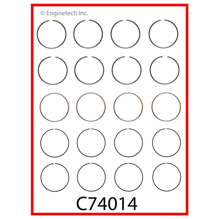 Enginetech C74014-STD Engine Premium Piston Ring Complete Set for Dodge and Plymouth Colt