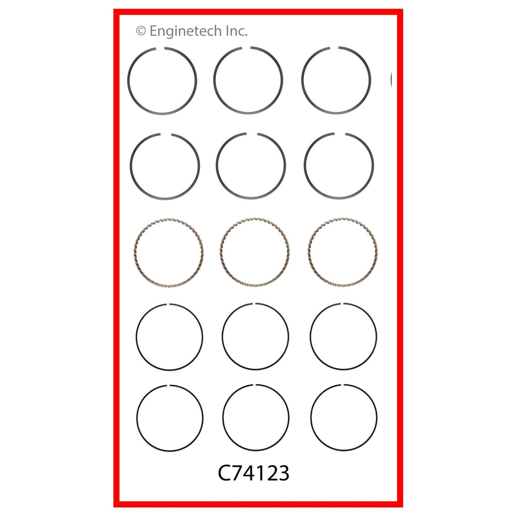 Enginetech C74123-STD Engine Premium Piston Ring Complete Set for Chevrolet and Geo Metro