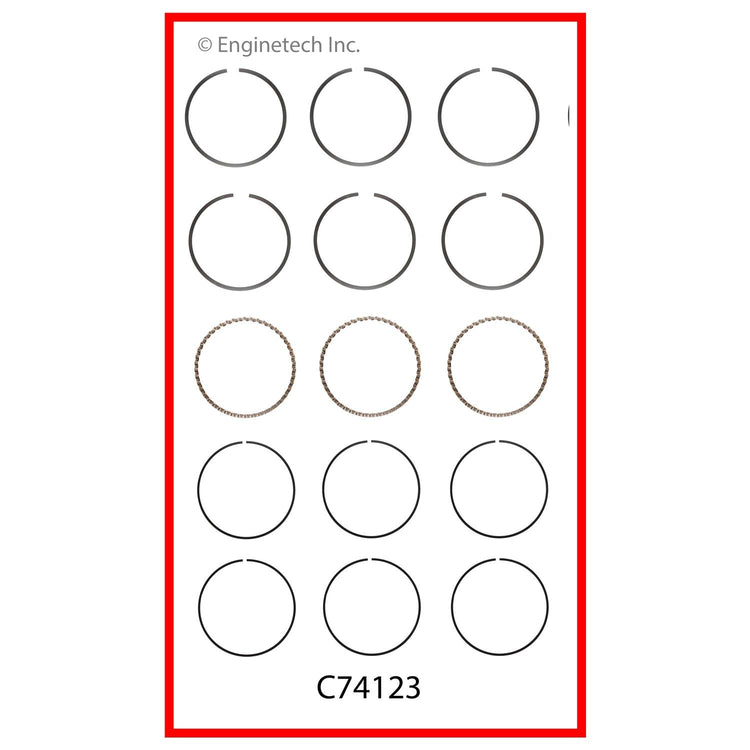 Enginetech C74123-STD Engine Premium Piston Ring Complete Set for Chevrolet and Geo Metro