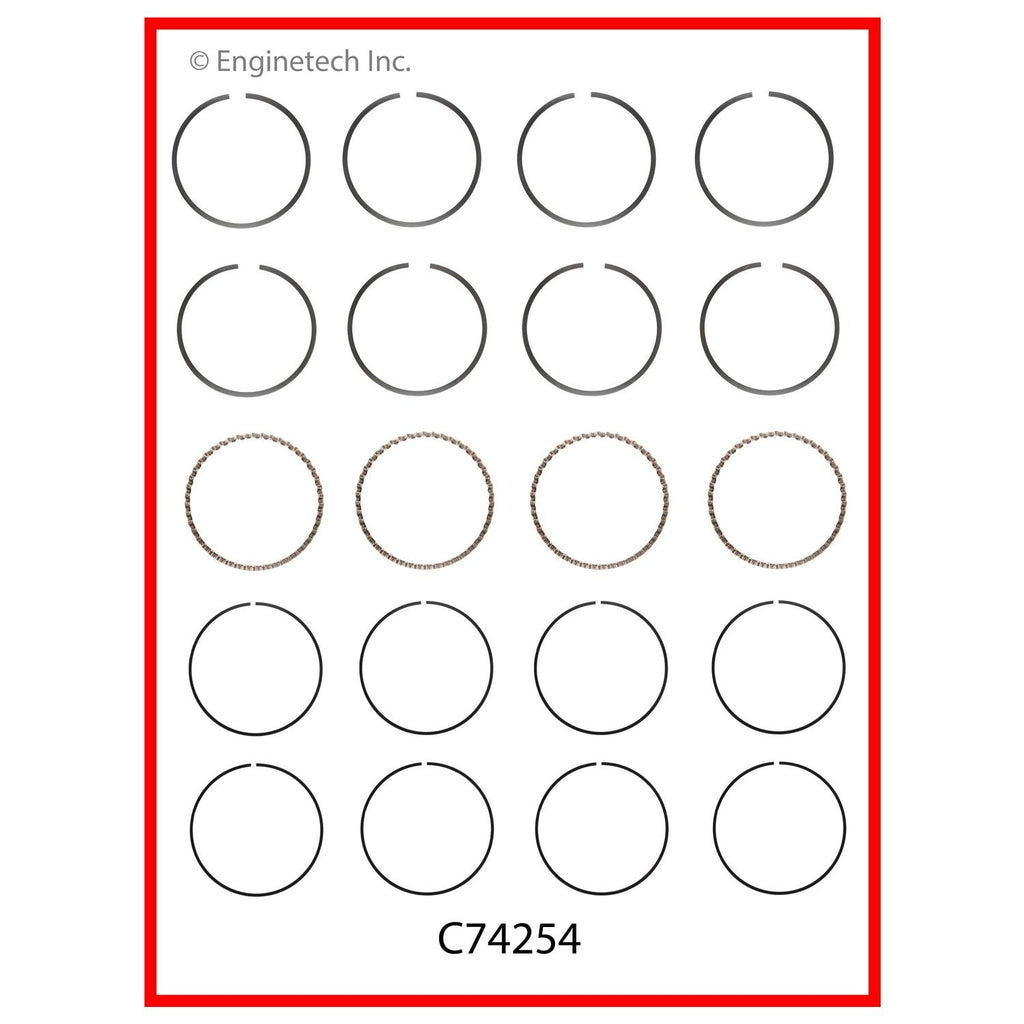 Enginetech C74254-STD Engine Premium Piston Ring Set for Suzuki Samurai