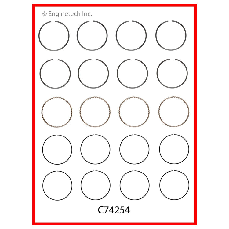 Enginetech C74254-STD Engine Premium Piston Ring Set for Suzuki Samurai