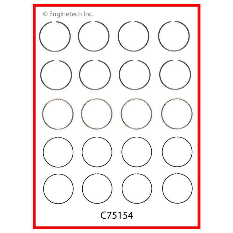 Enginetech C75154-STD Engine Premium Piston Ring Set for Suzuki Sidekick & Geo Tracker