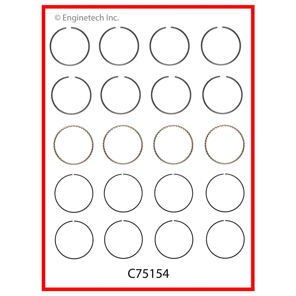 Enginetech C75154-.50 Engine Premium Piston Ring Complete Set for Suzuki and Geo Tracker