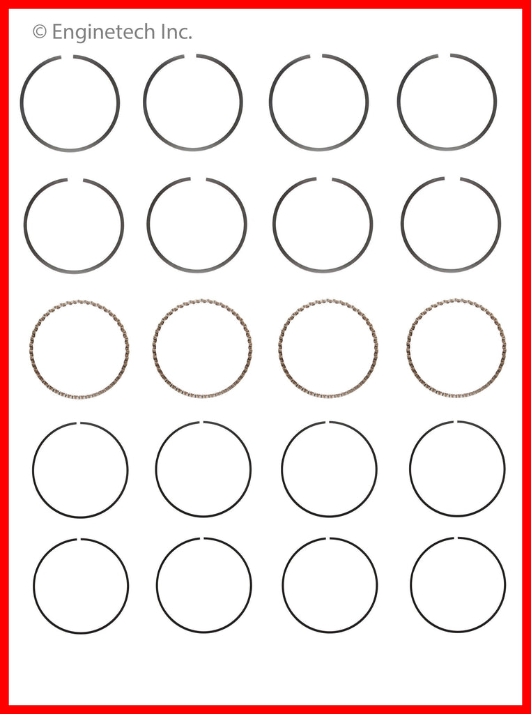 Enginetech C76014-STD Engine Premium Piston Ring Complete Set for Nissan Pulsar & Sentra