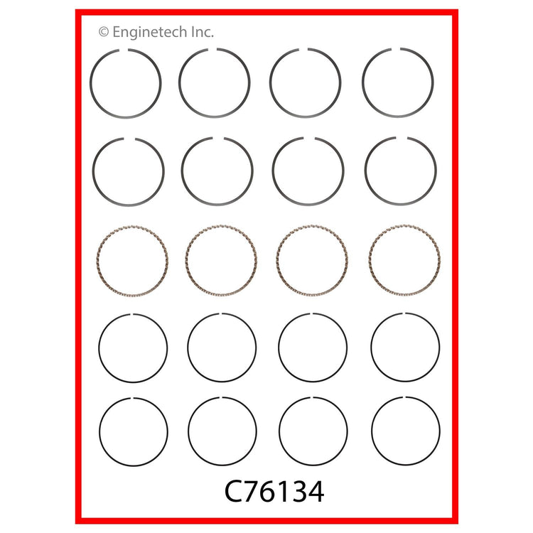 Enginetech C76134-.50 Engine Premium Piston Ring Complete Set for Nissan Vehicles