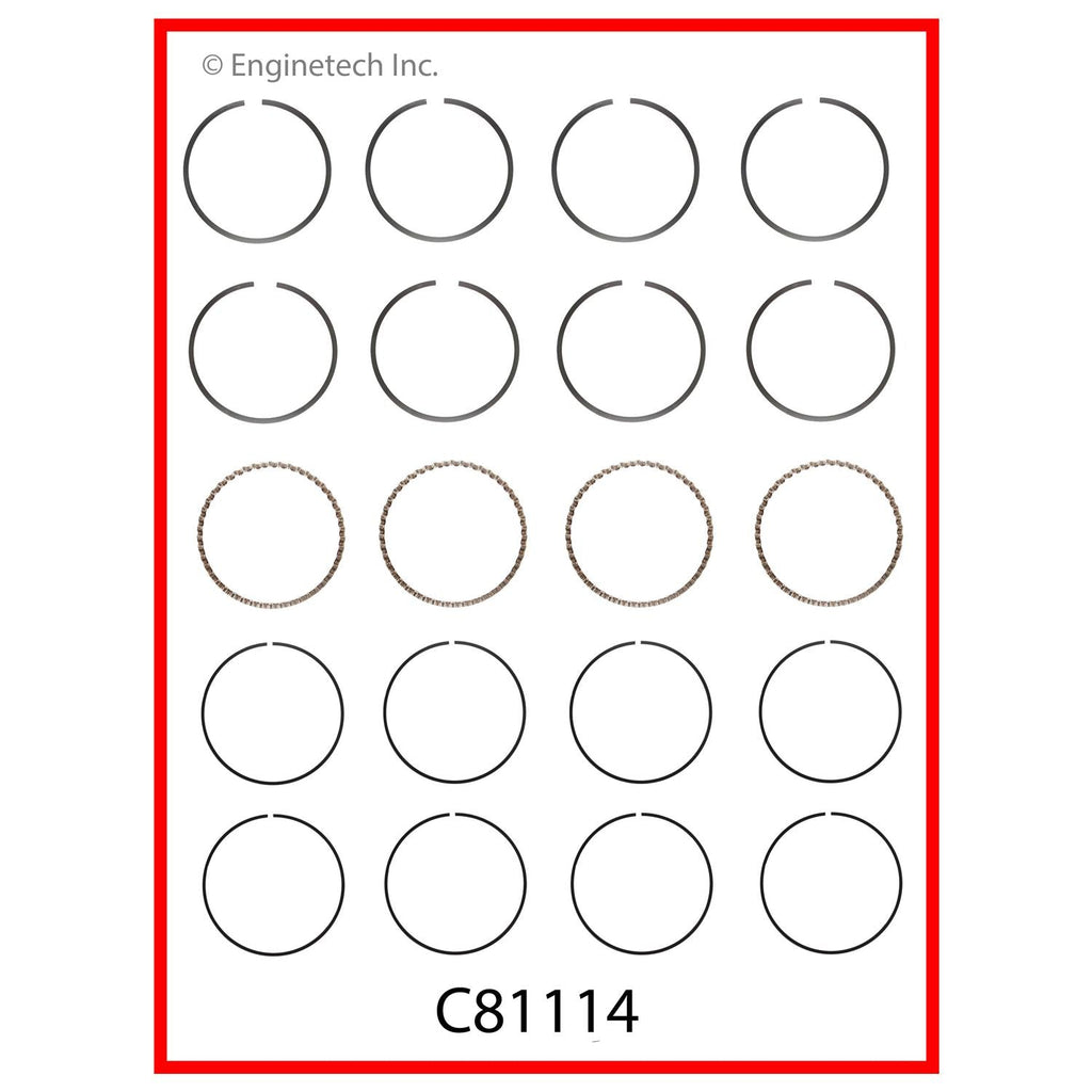 Enginetech C81114-.50 Engine Premium Piston Ring Set for Chevy Nova & Toyota Corolla
