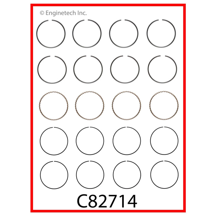 Enginetech C82714-.50 Engine Premium Piston Ring Complete Set for Honda Accord 1986-1989