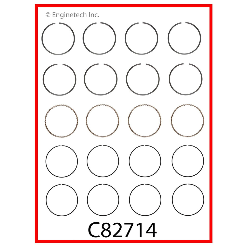 Enginetech C82714-STD Engine Premium Piston Ring Set for Honda Accord (1986-1989)
