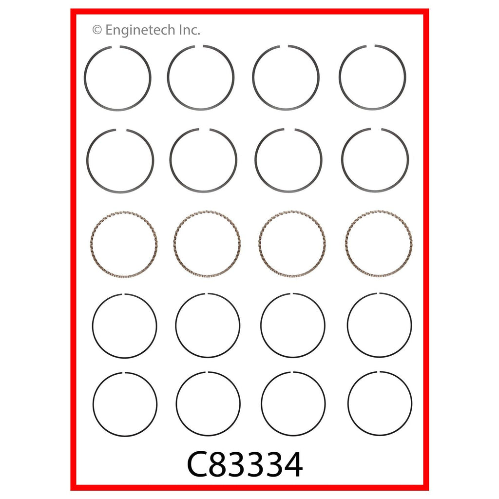 Enginetech C83334-STD Engine Premium Piston Ring Complete Set for Mazda Vehicles