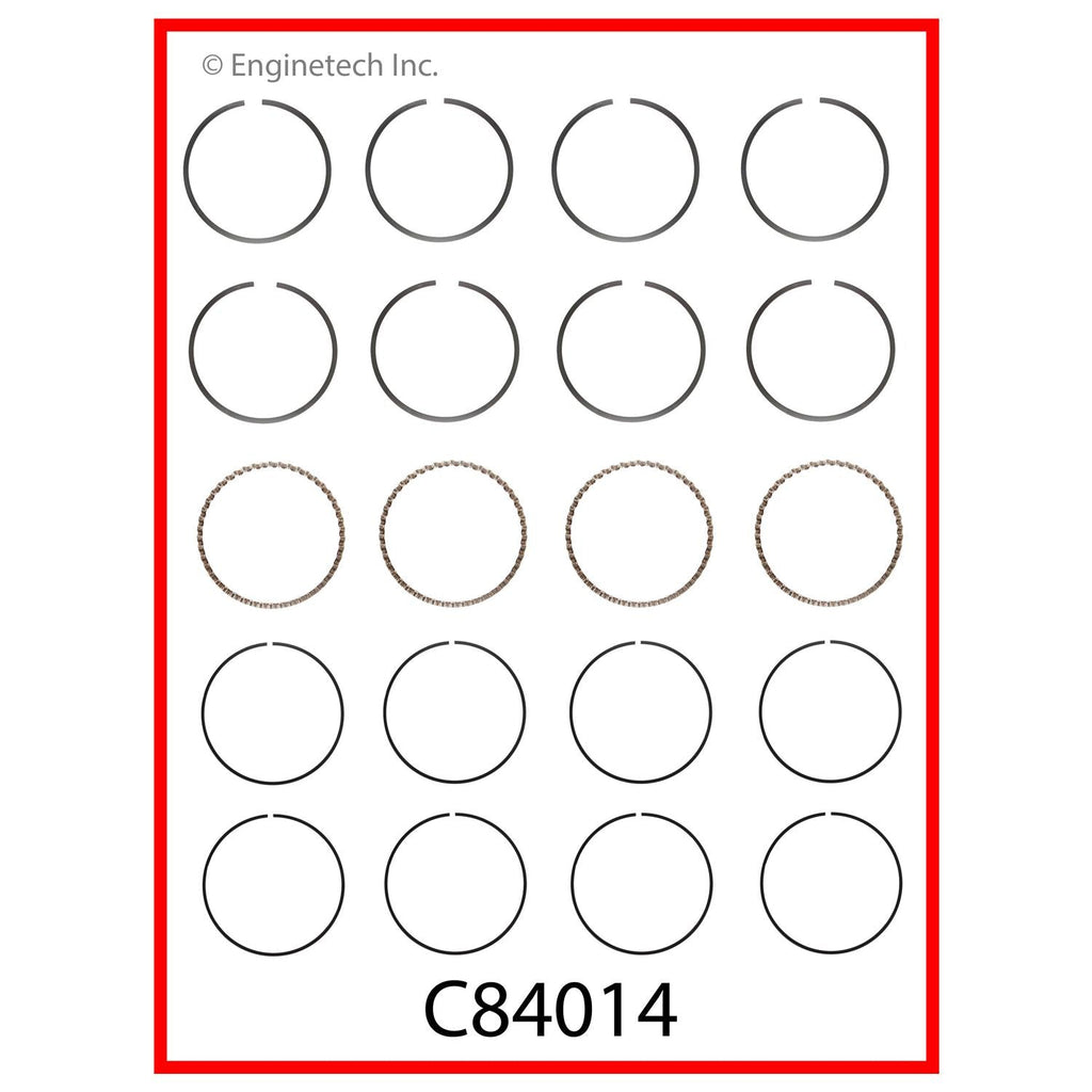 Enginetech C84014-.50 Engine Premium Piston Ring Complete Set for Isuzu and Chevrolet LUV