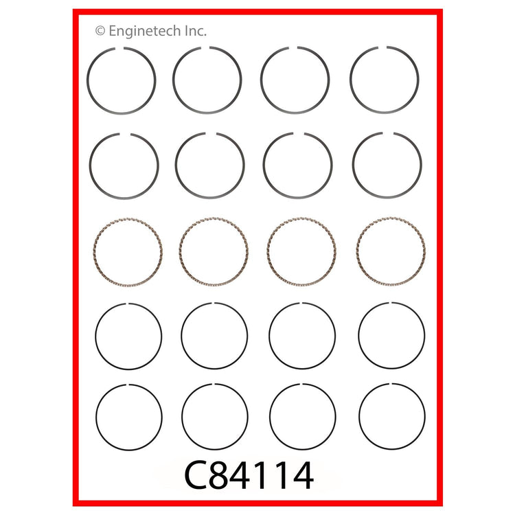 Enginetech C84114-STD Engine Premium Piston Ring Set for Toyota Camry and Celica