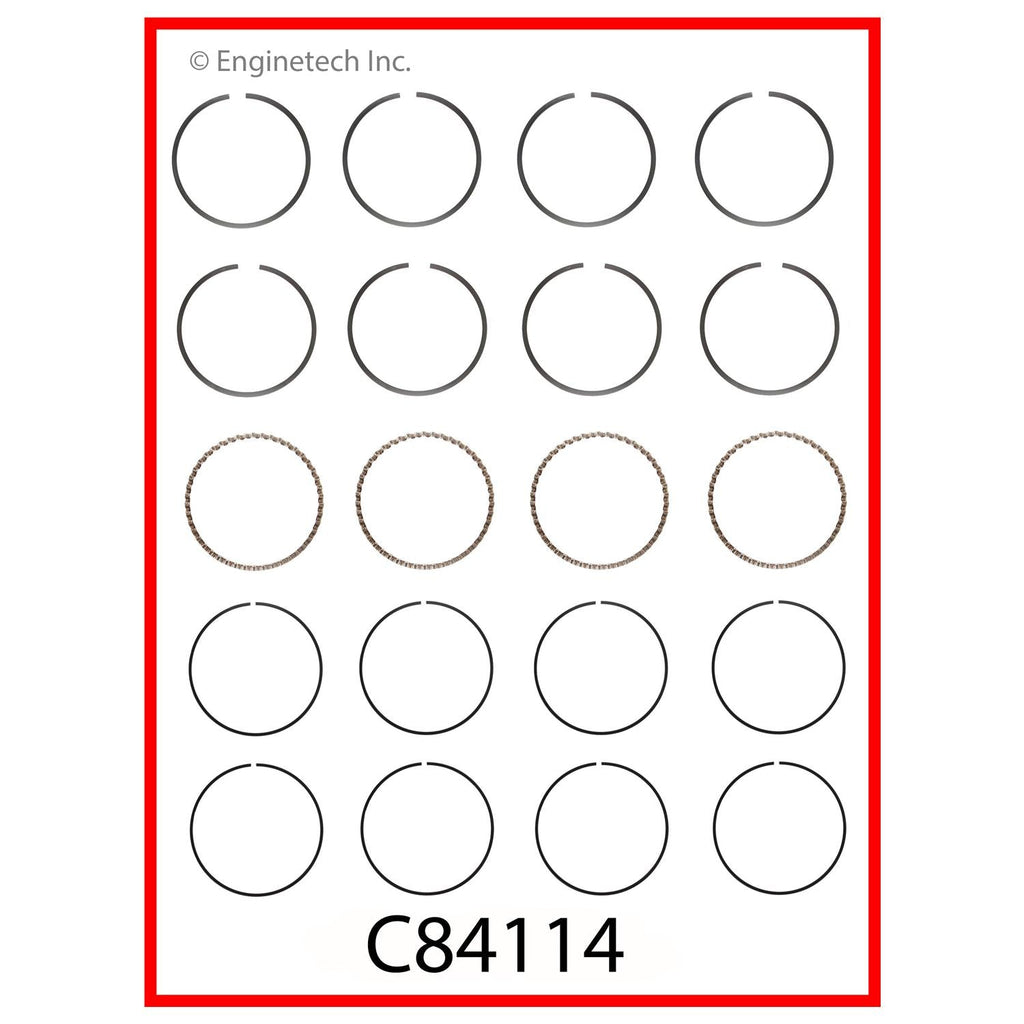 Enginetech C84114-.50 Engine Premium Piston Ring Complete Set for Toyota Camry and Celica