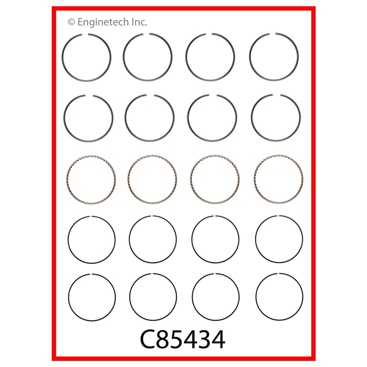 Enginetech C85434-.50 Engine Premium Piston Ring Complete Set for Hyundai and Eagle Vehicles