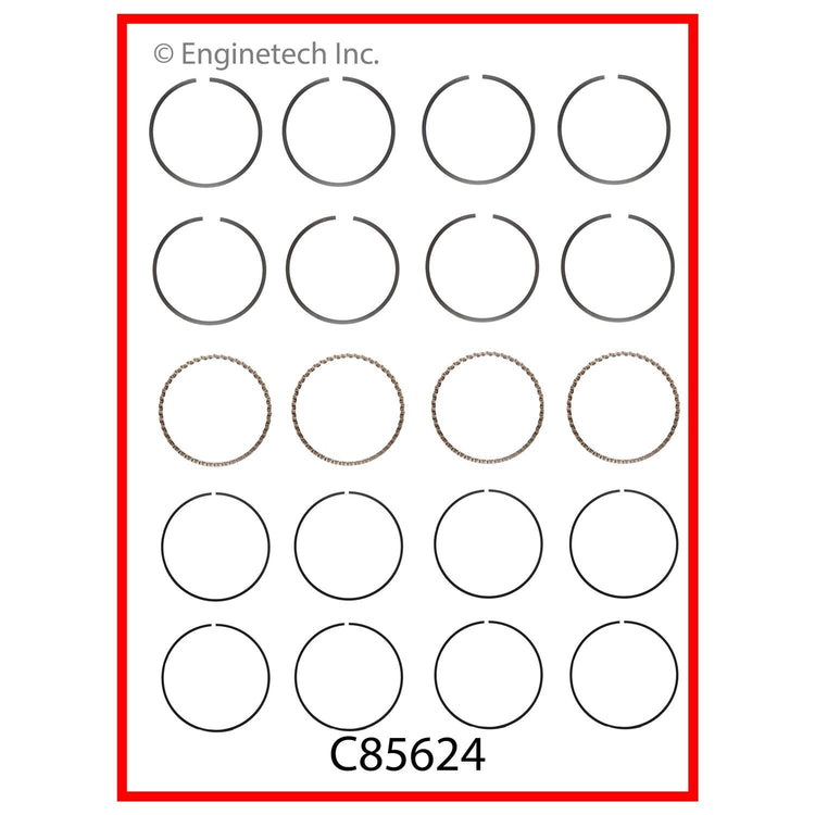 Enginetech C85624-.50 Engine Premium Piston Ring Complete Set for Mitsubishi Eclipse and Eagle Talon
