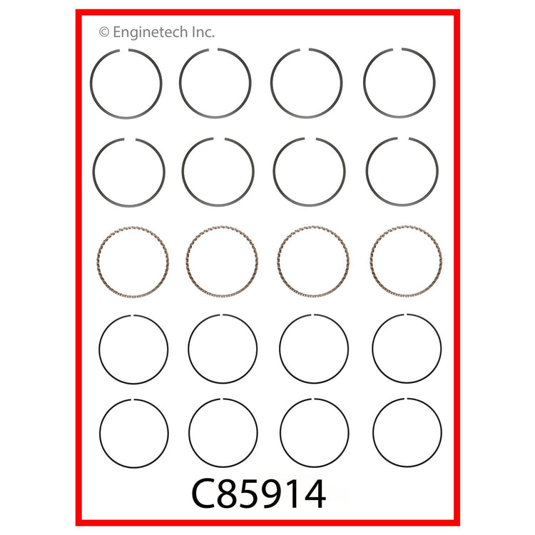 Enginetech C85914-.75 Engine Premium Piston Ring Complete Set for Buick, Oldsmobile, Pontiac