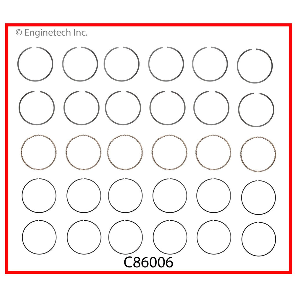 Enginetech C86006-STD Engine Premium Piston Ring Complete Set for Lexus Models