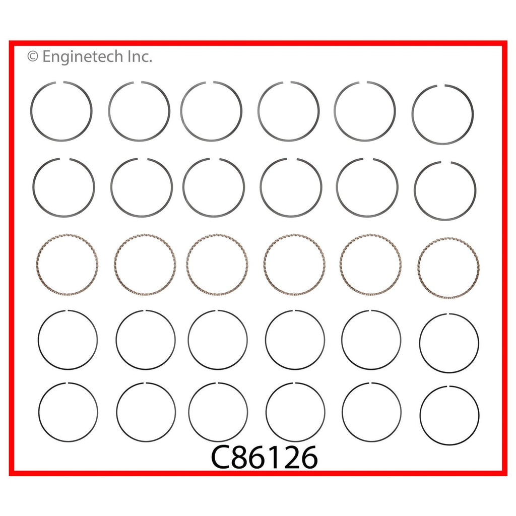 Enginetech C86126-.50 Engine Premium Piston Ring Complete Set for Chrysler Concorde and Sebring