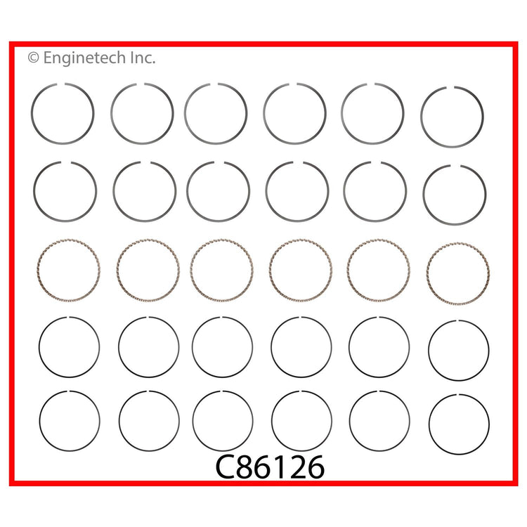 Enginetech C86126-STD Engine Premium Piston Ring Complete Set for Chrysler Vehicles