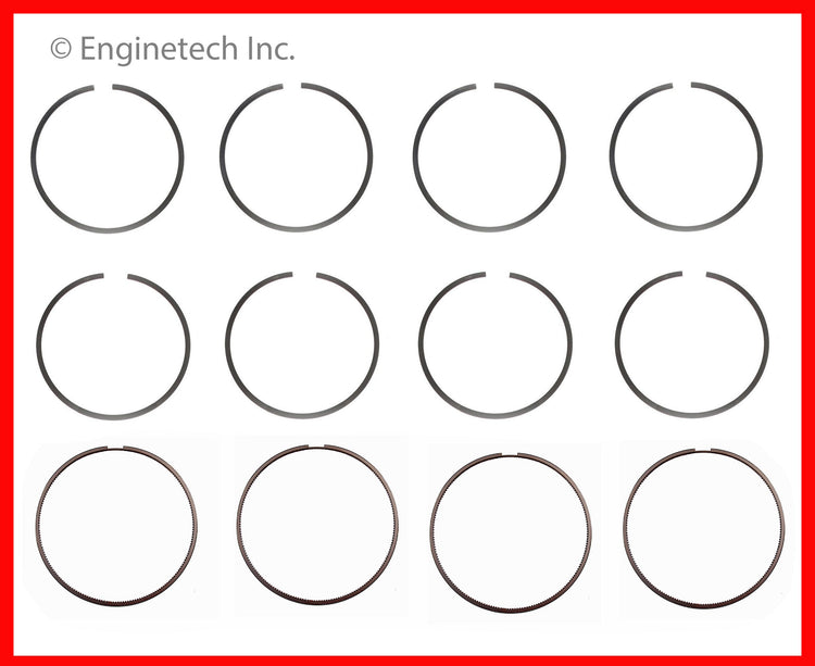 Enginetech C86154-STD Engine Premium Piston Ring Complete Set for Toyota Vehicles