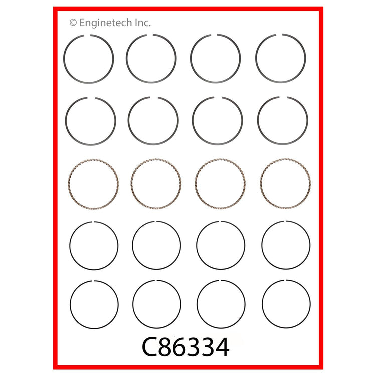 Enginetech C86334-STD Engine Premium Piston Ring Complete Set for Toyota Celica and MR2