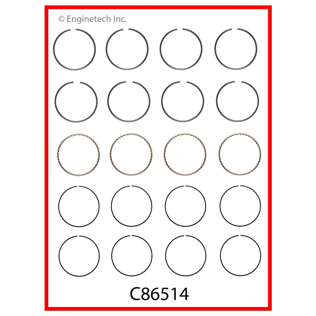Enginetech C86514-.50 Engine Premium Piston Ring Complete Set for Mitsubishi Mighty Max