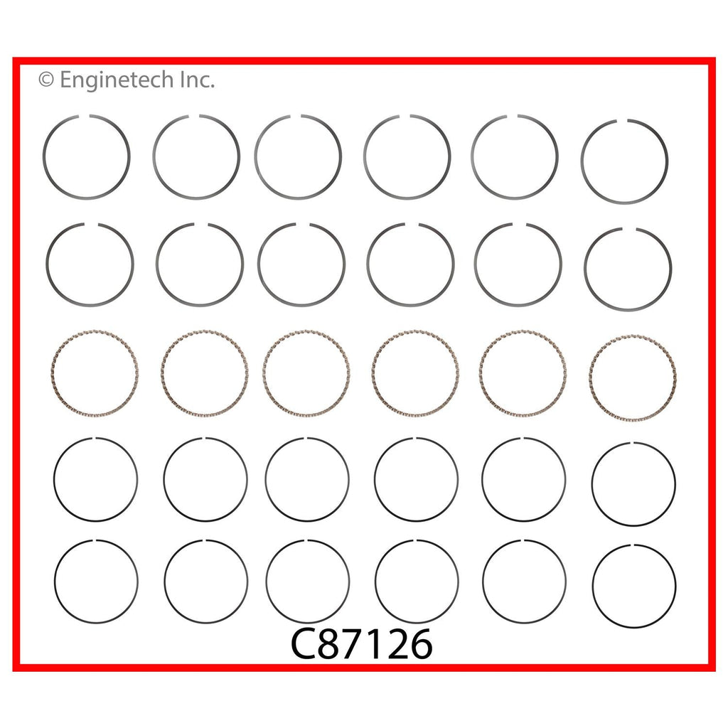 Enginetech C87126-STD Engine Premium Piston Ring Complete Set for Nissan and Infiniti Vehicles