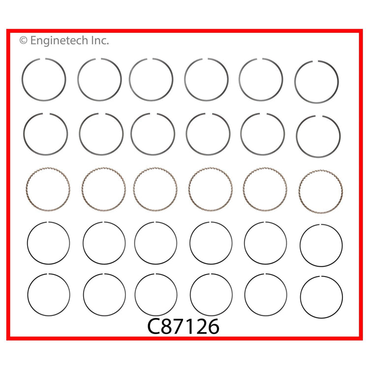 Enginetech C87126-.50 Engine Premium Piston Ring Complete Set for Nissan and Infiniti