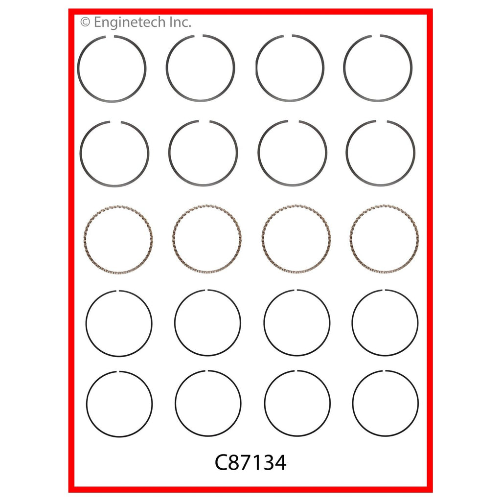 Enginetech C87134-.50 Engine Premium Piston Ring Complete Set for Isuzu Vehicles