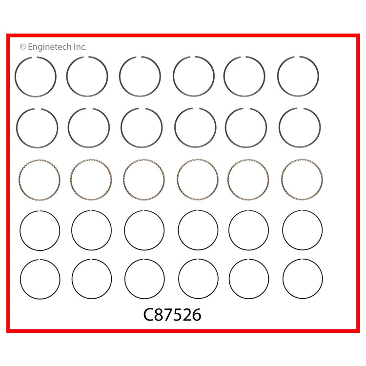 Enginetech C87526-STD Engine Premium Piston Ring Complete Set for Toyota and Lexus