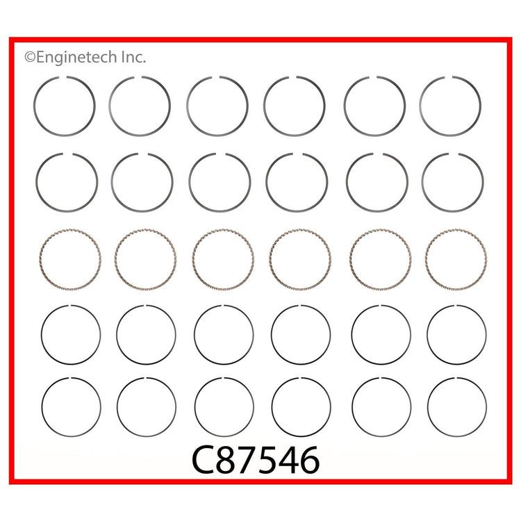 Enginetech C87546-.50 Engine Premium Piston Ring Complete Set for Lexus and Toyota