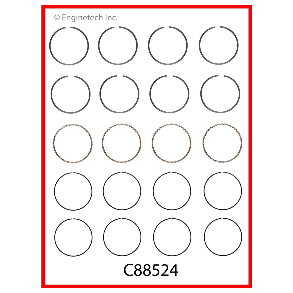 Enginetech C88524-.50 Engine Premium Piston Ring Complete Set for Toyota Celica & Corona