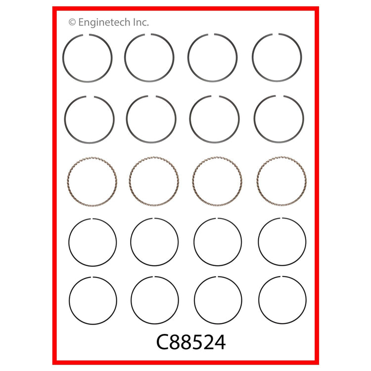Enginetech C88524-.50 Engine Premium Piston Ring Complete Set for Toyota Celica & Corona