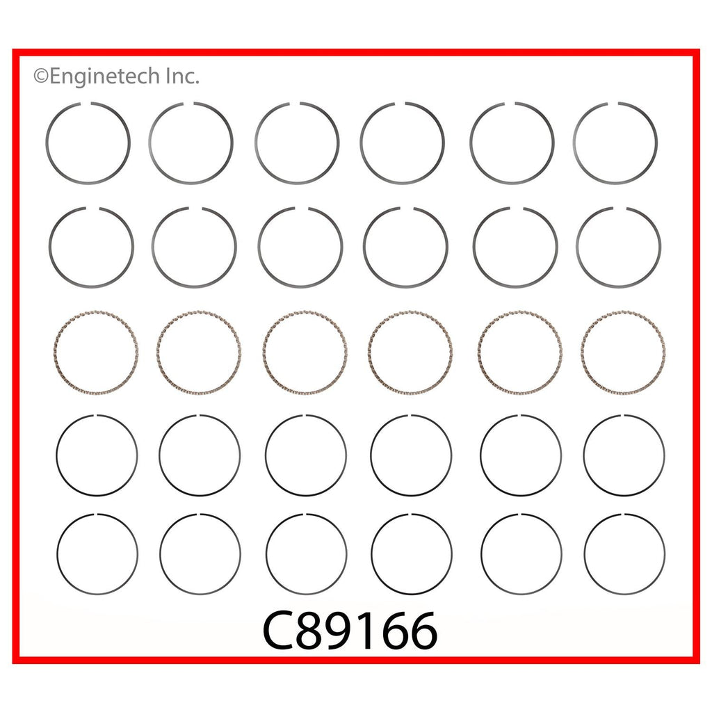 Enginetech C89166-1.5 Engine Premium Piston Ring Complete Set for Isuzu and Buick Vehicles