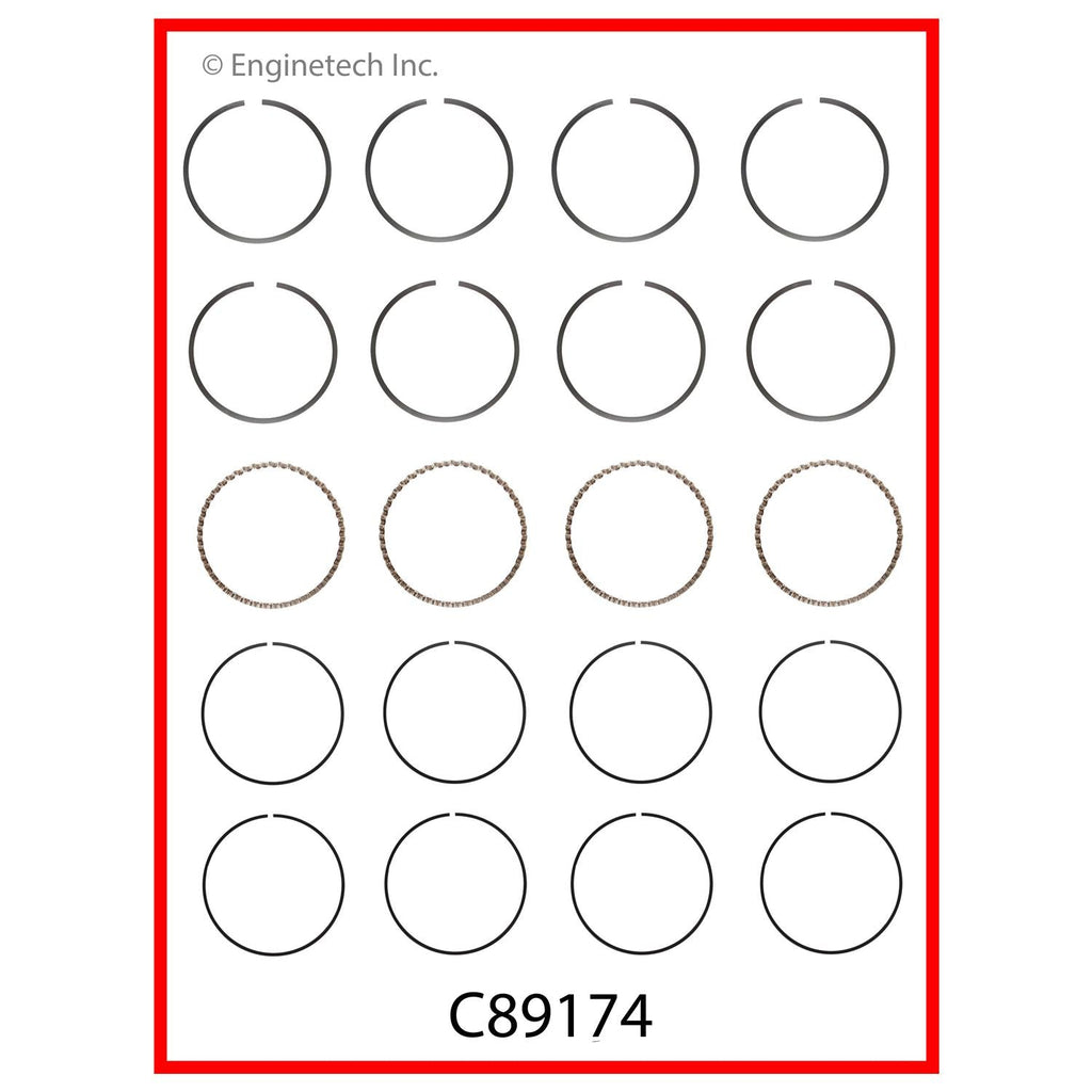Enginetech C89174-STD Engine Premium Piston Ring Complete Set for Nissan 240SX & Altima