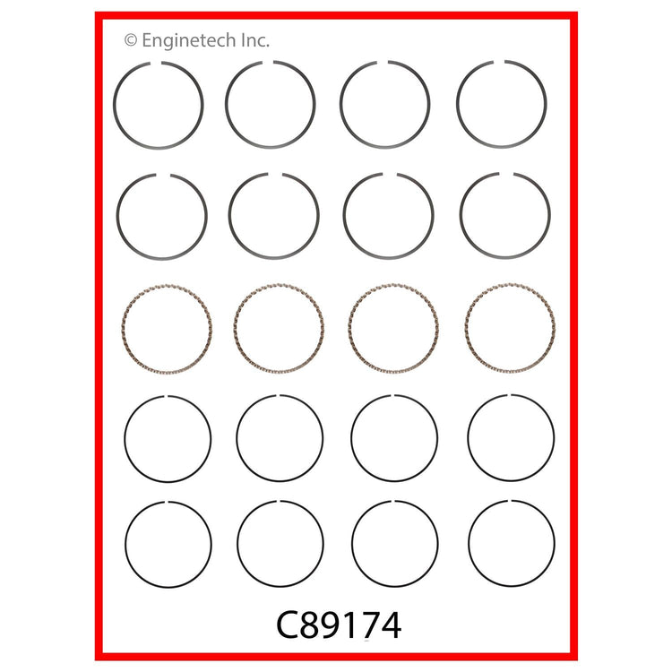 Enginetech C89174-STD Engine Premium Piston Ring Complete Set for Nissan 240SX & Altima