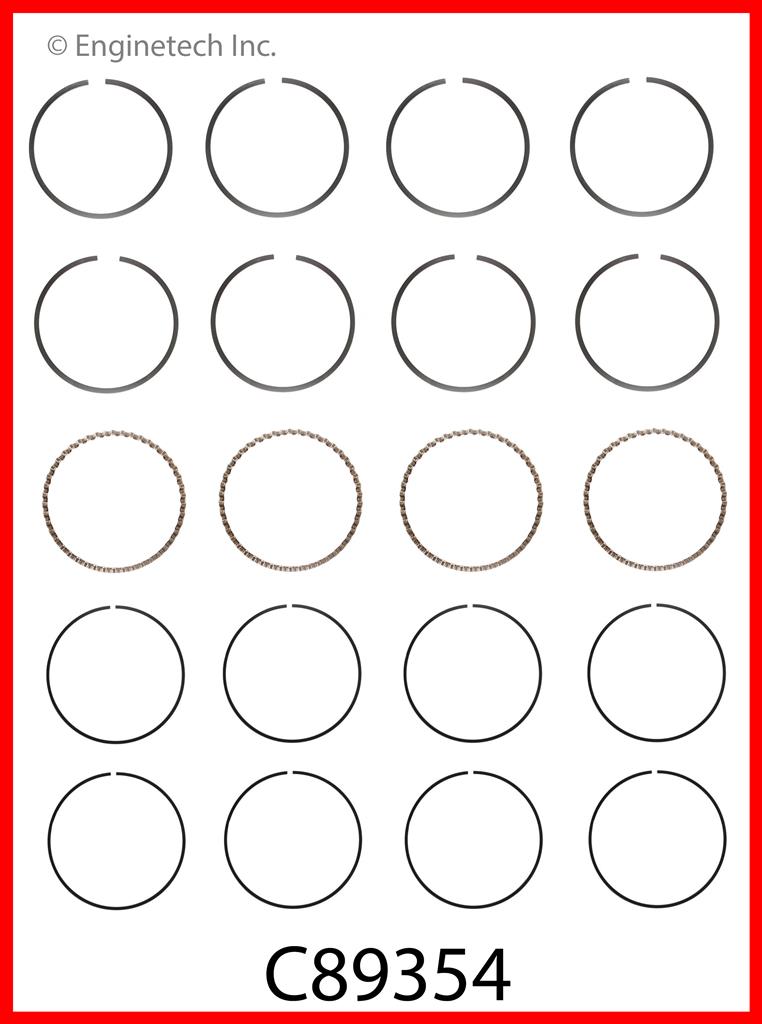 Enginetech C89354-.75 Engine Premium Piston Ring Complete Set for Ford Ranger (1983-1988)