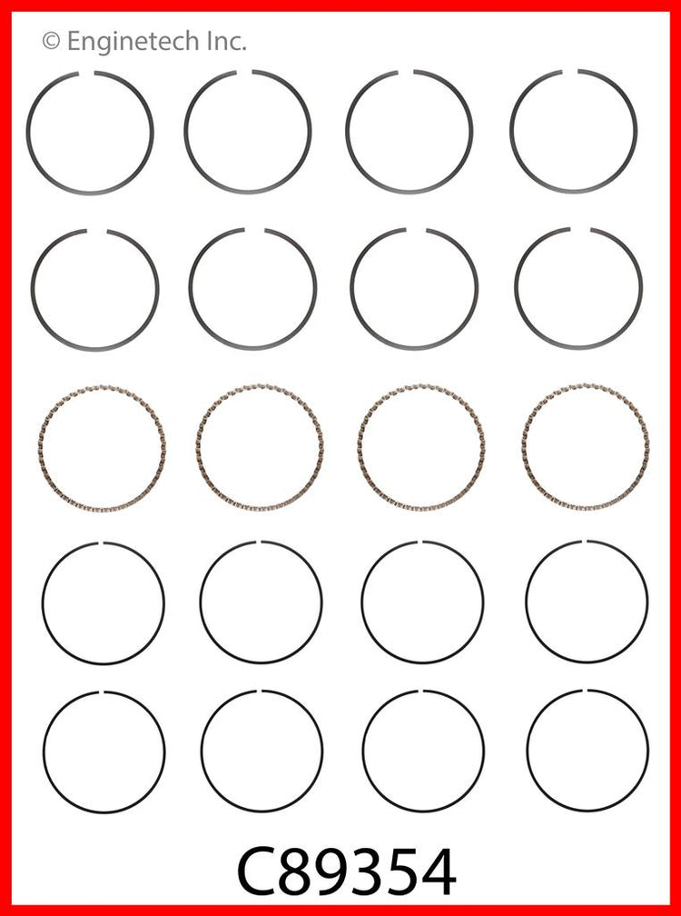 Enginetech C89354-.75 Engine Premium Piston Ring Complete Set for Ford Ranger (1983-1988)