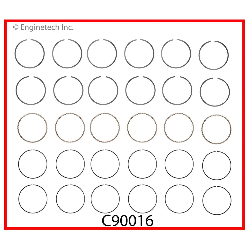 Enginetech C90016-STD Engine Premium Piston Ring Complete Set for Mazda MPV (1989-1998)