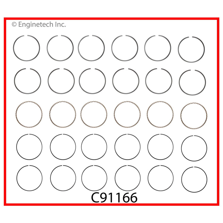Enginetech C91166-.50 Engine Premium Piston Ring Set for Chrysler and Dodge Vehicles