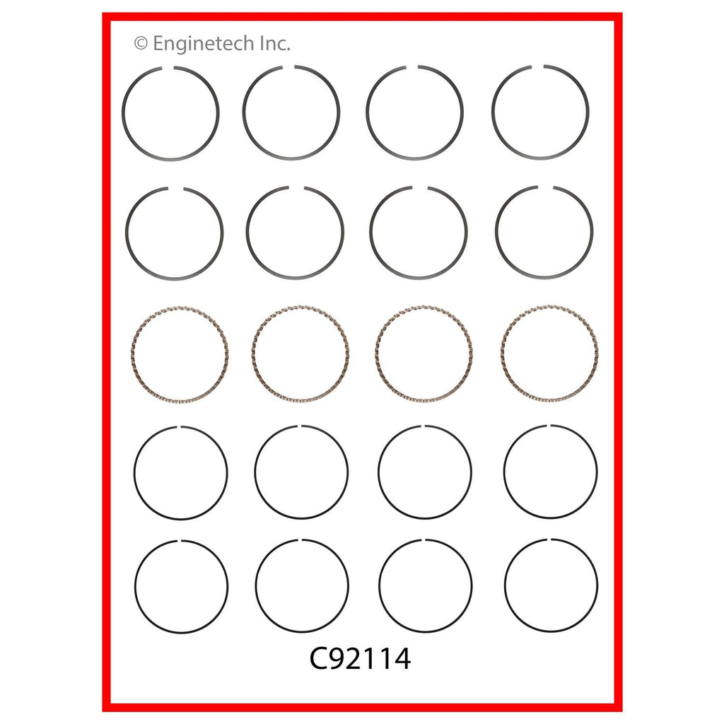 Enginetech C92114-.50 Engine Premium Piston Ring Complete Set for Mazda B2600 and MPV