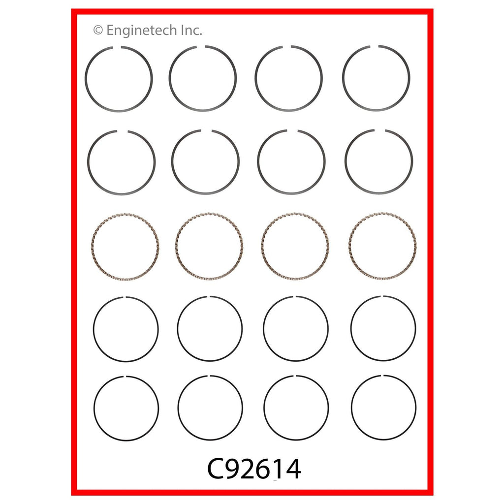 Enginetech C92614-STD Engine Premium Piston Ring Set for Isuzu Vehicles